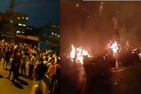Lockdown से परेशान मजदूर सड़कों पर उतरे, जमकर की तोड़फोड़ आगजनी