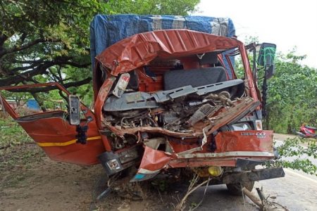 दर्दनाकः पेड़ से टकराई डीसीएम, चालक समेत तीन की मौत