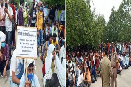 लखनऊः इको गार्डन में पुलिस अभ्यर्थियों ने डाला डेरा…