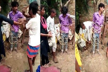 बकरी चोरी के शक में ग्रामीणों ने युवक को दी तालिबानी सजा, पेड़ से बांधकर बेरहमी से पीटा