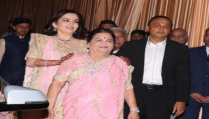 mukesh ambani mother kokilaben